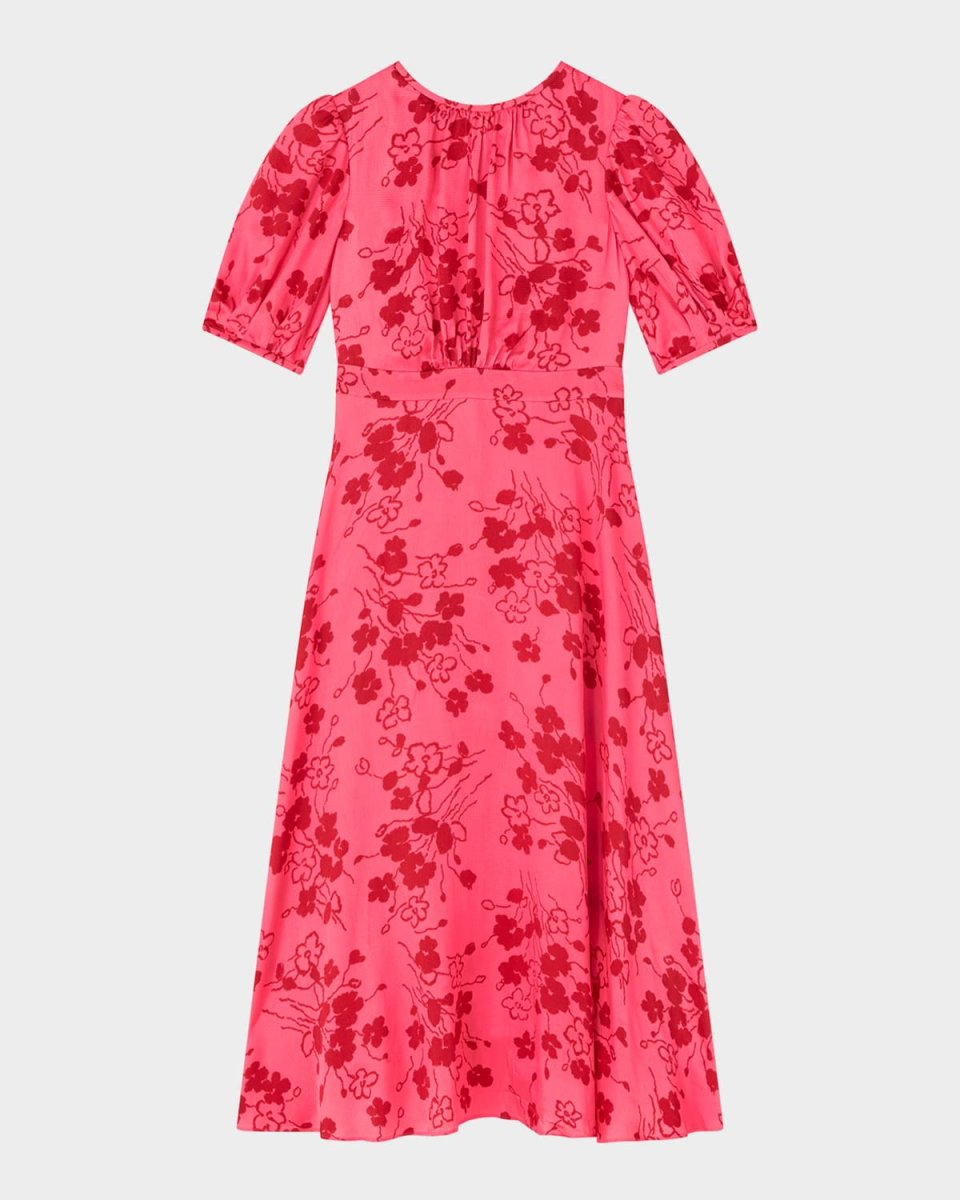 Jem Floral-Print Seersucker Midi Dress